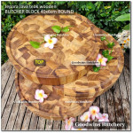 Cutting board BUTCHER BLOCK ROUND 40x6cm +/-4.8kg talenan kayu jati Jepara